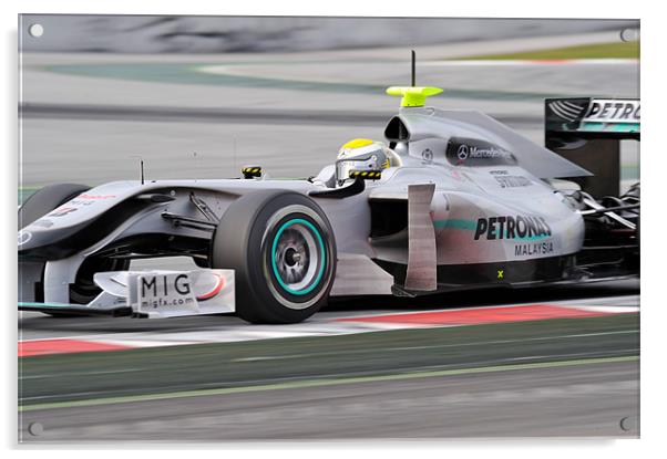 Nico Rosberg - Mercedes GP Petronas 2010 Acrylic by SEAN RAMSELL