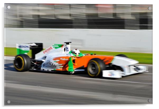Adrian Sutil - Force India VJM04 Acrylic by SEAN RAMSELL