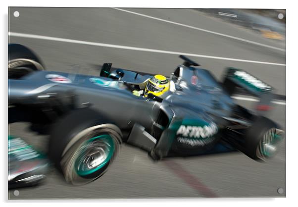 Nico Roseberg - Mercedes - 2012 Acrylic by SEAN RAMSELL