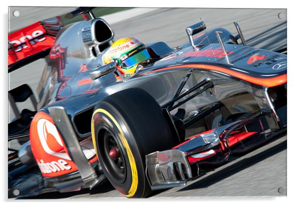Lewis Hamilton 2012 McLaren Acrylic by SEAN RAMSELL