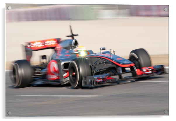 Lewis Hamilton 2012 Spain Acrylic by SEAN RAMSELL