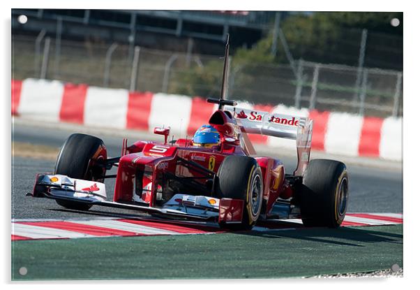 Fernando Alonso 2012 Catalunya Acrylic by SEAN RAMSELL