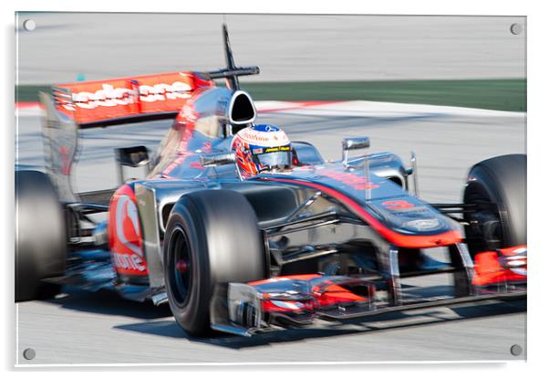 Jenson Button 2012 - Spain - Catalunya Acrylic by SEAN RAMSELL