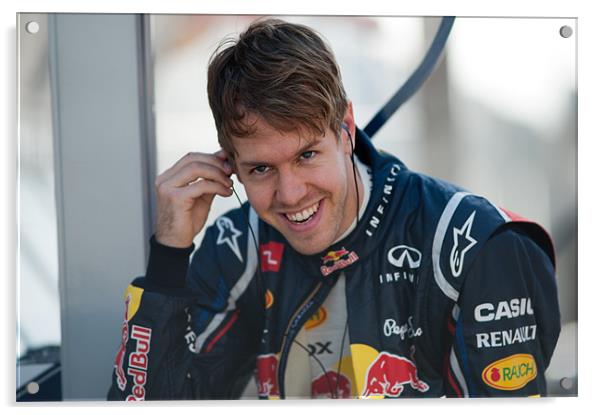 Sebastian Vettel 2012 - Spain Acrylic by SEAN RAMSELL