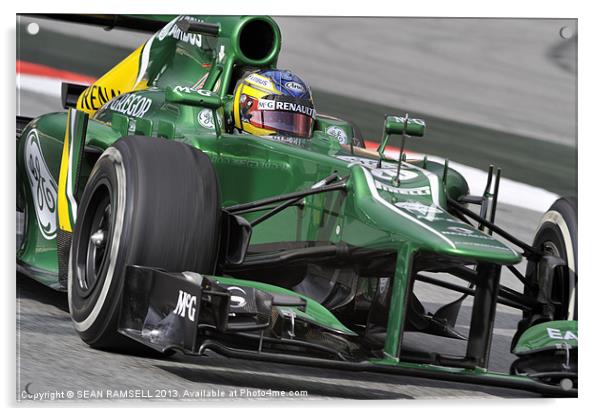 Charles Pic - Caterham 2013 Acrylic by SEAN RAMSELL