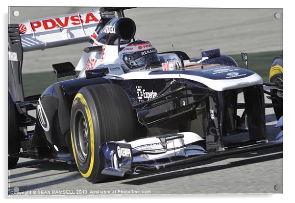 Valtteri Bottas - Williams F1 Team 2013 Acrylic by SEAN RAMSELL