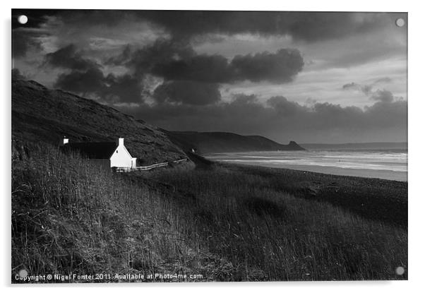 Newgale Cottage Acrylic by Creative Photography Wales