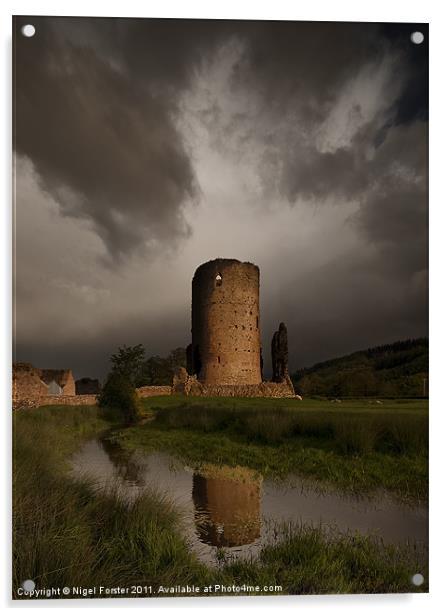 Tretower Storm Acrylic by Creative Photography Wales