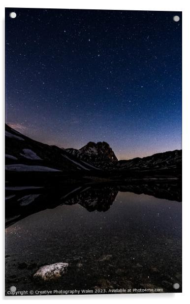 Night Sky at Gran Sasso National Park, The Abruzzo, Italy Acrylic by Creative Photography Wales