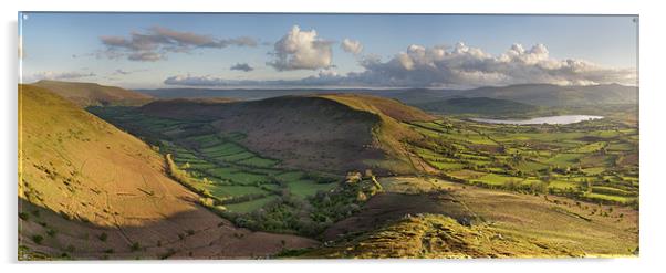Mynydd Llangorse Panorama Acrylic by Creative Photography Wales