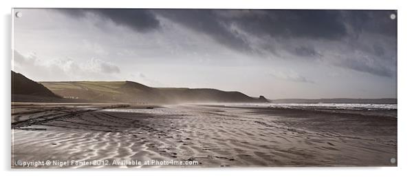 Newgale Sands Acrylic by Creative Photography Wales
