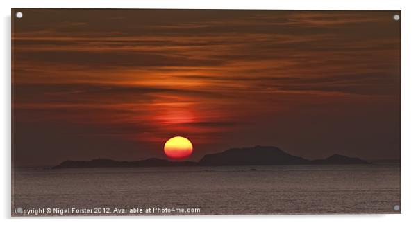 Ramsey Island Sunset Acrylic by Creative Photography Wales