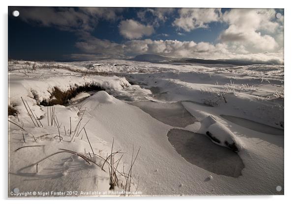 Fan Gyhirich winter landscape Acrylic by Creative Photography Wales