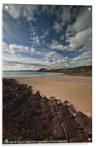Manorbier Beach Acrylic by Creative Photography Wales