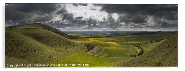 Pewsey Vale Landscape Acrylic by Creative Photography Wales