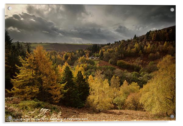 Llanidloes autumn landscape Acrylic by Creative Photography Wales