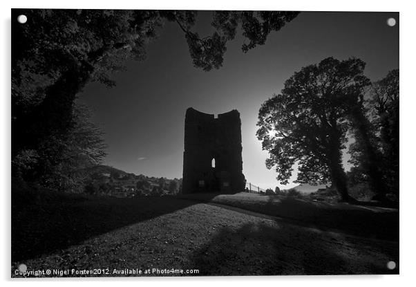Crickhowell Castle Acrylic by Creative Photography Wales