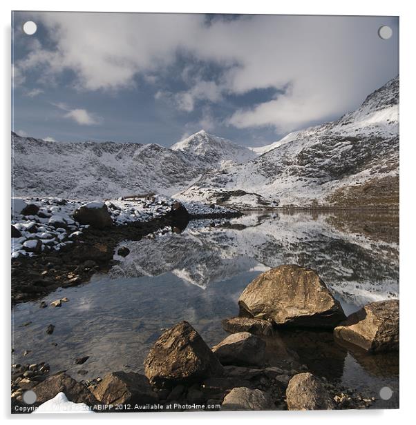 Snowdon winter landscape Acrylic by Creative Photography Wales