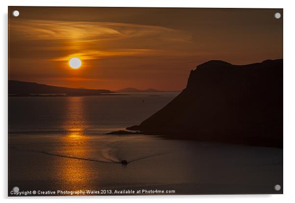Uig Sunset, Skye, Scotland Acrylic by Creative Photography Wales