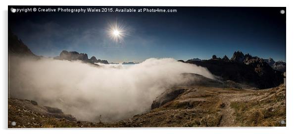 Dolomites Sunrise Acrylic by Creative Photography Wales
