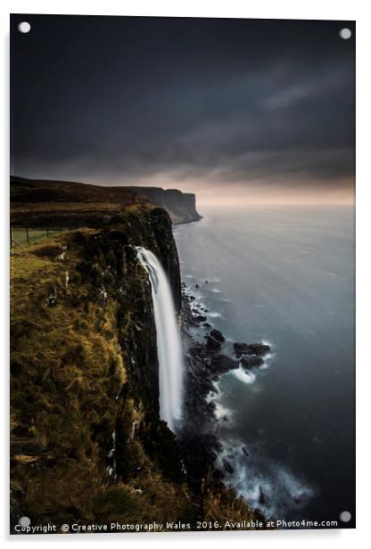 Mealt Waterfall, Isle of Skye Acrylic by Creative Photography Wales