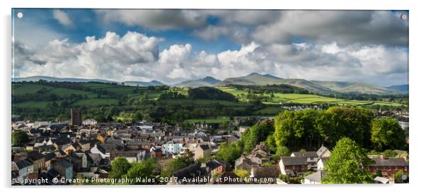 Brecon view from Cathedral Tower Acrylic by Creative Photography Wales
