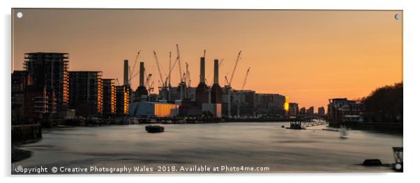 Battersea Power Station on the Thames, London Acrylic by Creative Photography Wales