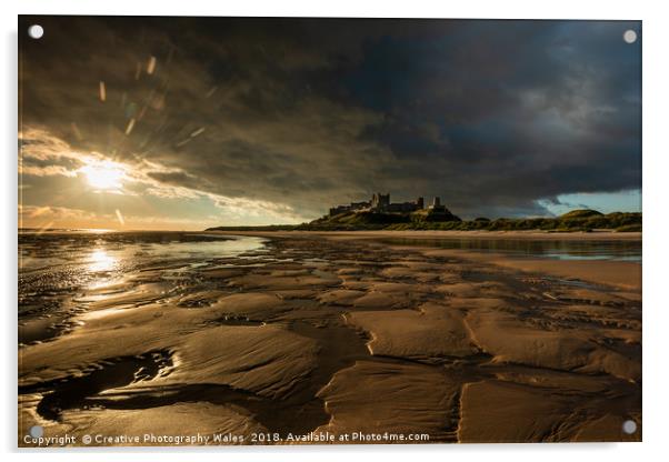 Bamburgh Castle Coastal Lanbdscape Acrylic by Creative Photography Wales