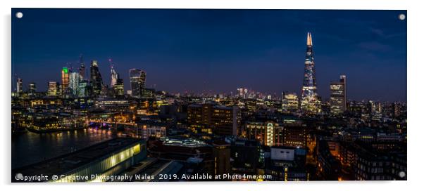 Night view of the city of London Acrylic by Creative Photography Wales