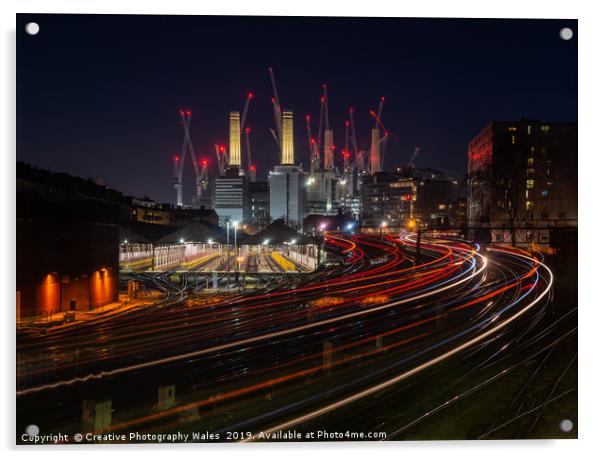 Battersea Power Station on the Thames, London Acrylic by Creative Photography Wales