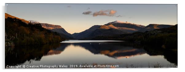 Snowdonia Panorama from Llyn Peris Acrylic by Creative Photography Wales