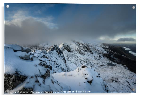 Crib Goch view, Snowdonia Acrylic by Creative Photography Wales