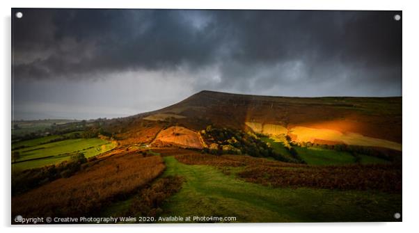 Mynydd Troed Panorama Acrylic by Creative Photography Wales