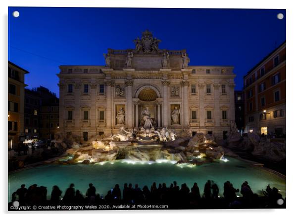 Trevi Fountain, Rome, Italy Acrylic by Creative Photography Wales