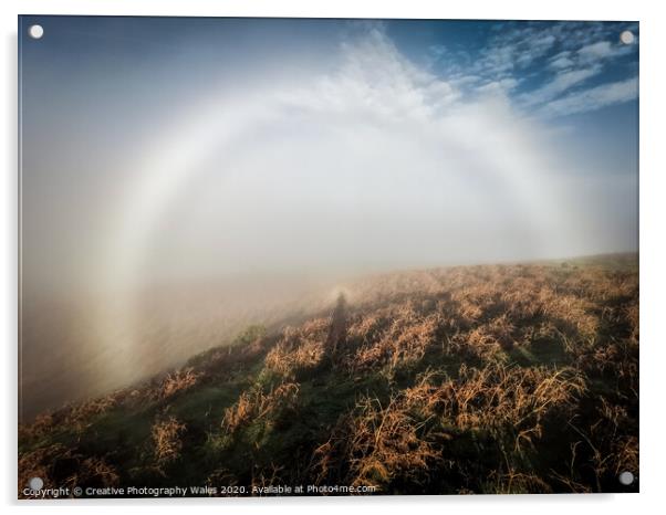 Brecon Beacons Fogbow Acrylic by Creative Photography Wales