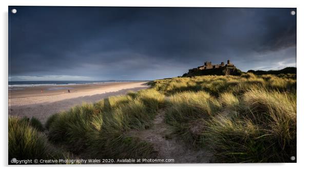 Bamburgh Castle on the Northumberland Coast Acrylic by Creative Photography Wales