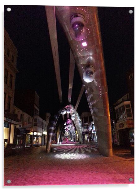 Blackpool at night Acrylic by Raymond Partlett