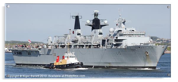 Flagship HMS Bulwark Acrylic by Nigel Barrett Canvas