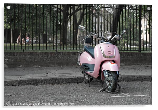 Pink Scooter Acrylic by Mark Martin