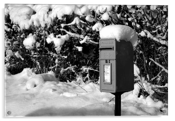 A Snowy Post Box Acrylic by Scott Simpson