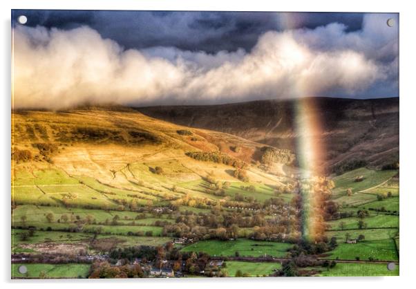 Rainbow over Edale. Acrylic by Scott Simpson