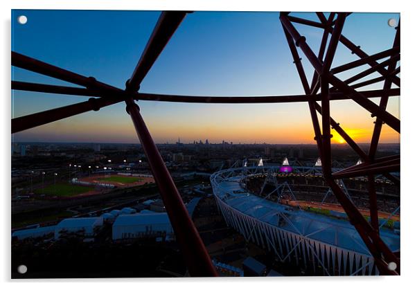 Dusk At The Olympic Park Acrylic by Paul Shears Photogr