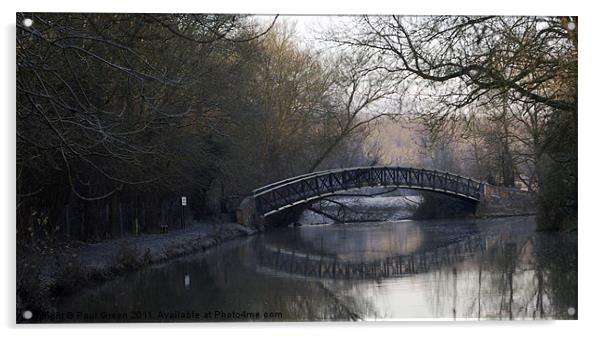 Frosty Bridge Shipton on Cherwell Acrylic by Paul Green