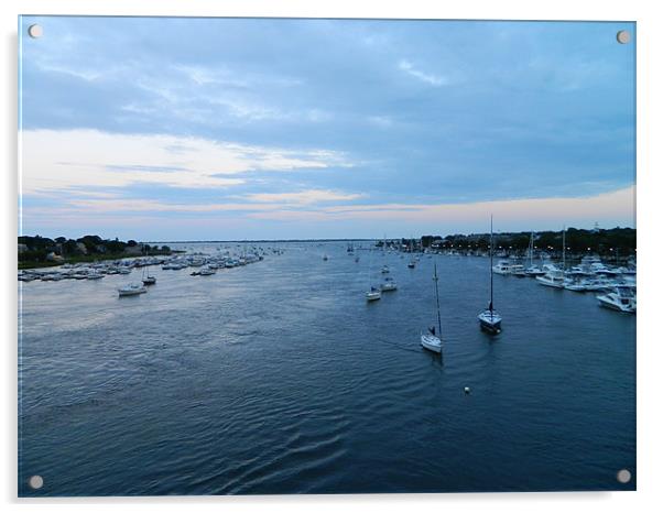 boat harbor Acrylic by anthony pallazola