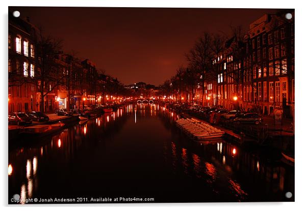 Amsterdam after Dark Acrylic by Jonah Anderson Photography
