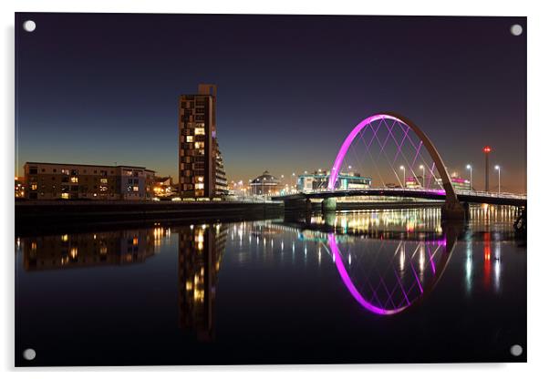 Glasgow Clyde Arc Bridge Acrylic by Grant Glendinning