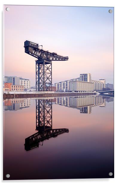 Glasgow Finnieston crane reflection Acrylic by Grant Glendinning