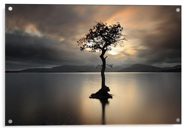 Loch Lomond Sunset Acrylic by Grant Glendinning