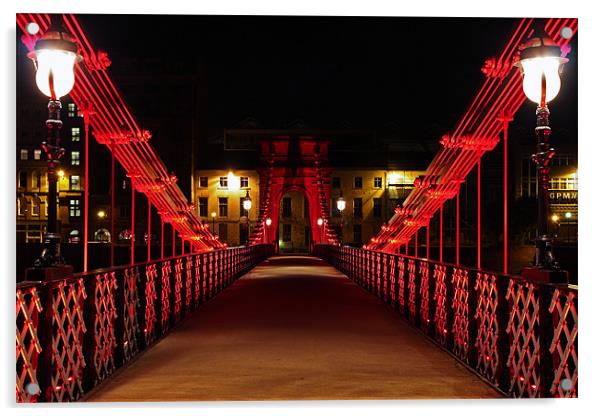 Glasgow suspension footbridge Acrylic by Grant Glendinning