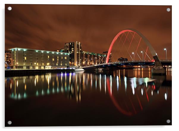 Clyde Arc bridge reflection Acrylic by Grant Glendinning